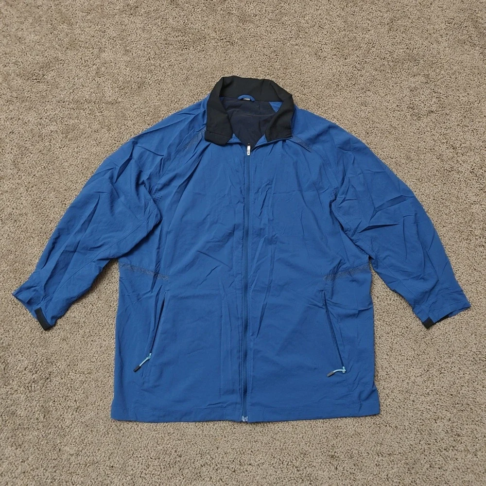Lululemon Mens Blue Full Zip Windbreaker Track Jacket Laser Cut Venting‎ XL